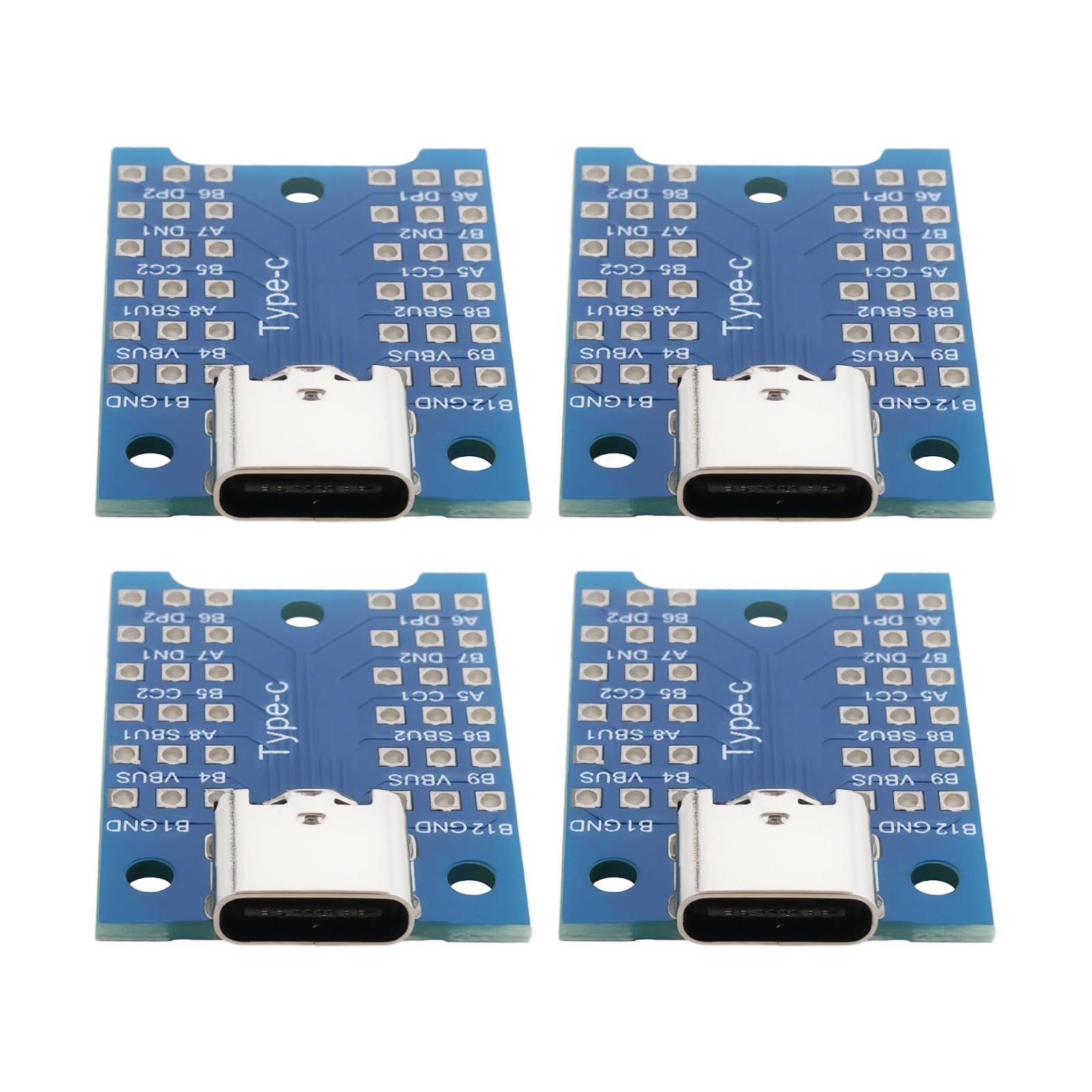 4 schede adattatore USB-C USB 3.1 tipo C femmina adattatore scheda di tipo C breakout board test PCB Board per debug, risoluzione dei problemi e test di funzionalità