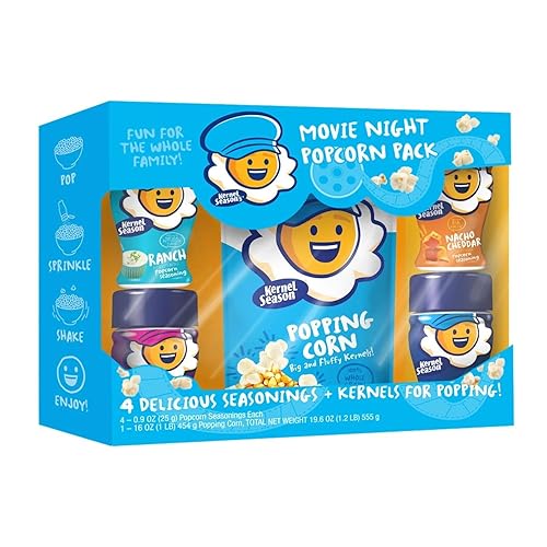 Miniatura 1 de Kernel-Season - Suministros nocturnos de película, paquete de fiesta de palomitas de maíz y condimentos, paquete variado de 4 sabores
