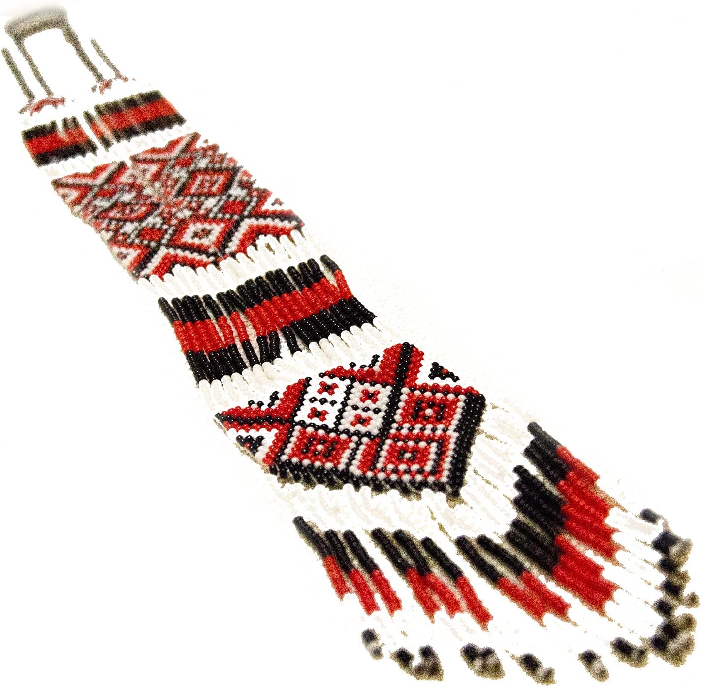 Handmade Ukrainian Gerdan Necklace Long Tassel Statement Clothing Gift for Wife Jewelry Boho Beaded Necklaces Gift for Women