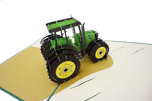 Miniatura 8 de WOWPAPERART Tractor - Tarjeta de felicitación desplegable 3D para todas las ocasiones, cumpleaños, amor, aniversario, jubilación, nota de mensaje,