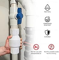Vista 5 de Midline Valve Válvula de retención en línea del PVC 4I2U100 para la prevención del reflujo; 1" FIP; Plástico blanco