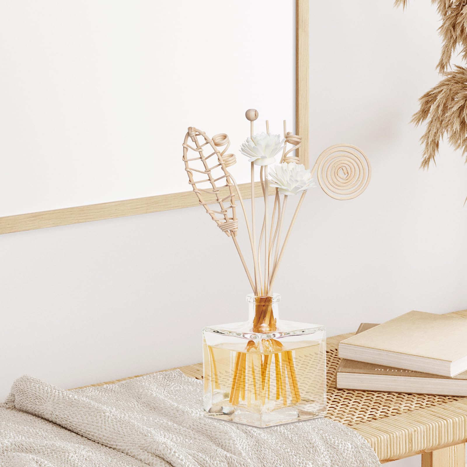Lot de 12 bâtonnets diffuseurs de parfum en rotin pour décoration de bureau et d'intérieur