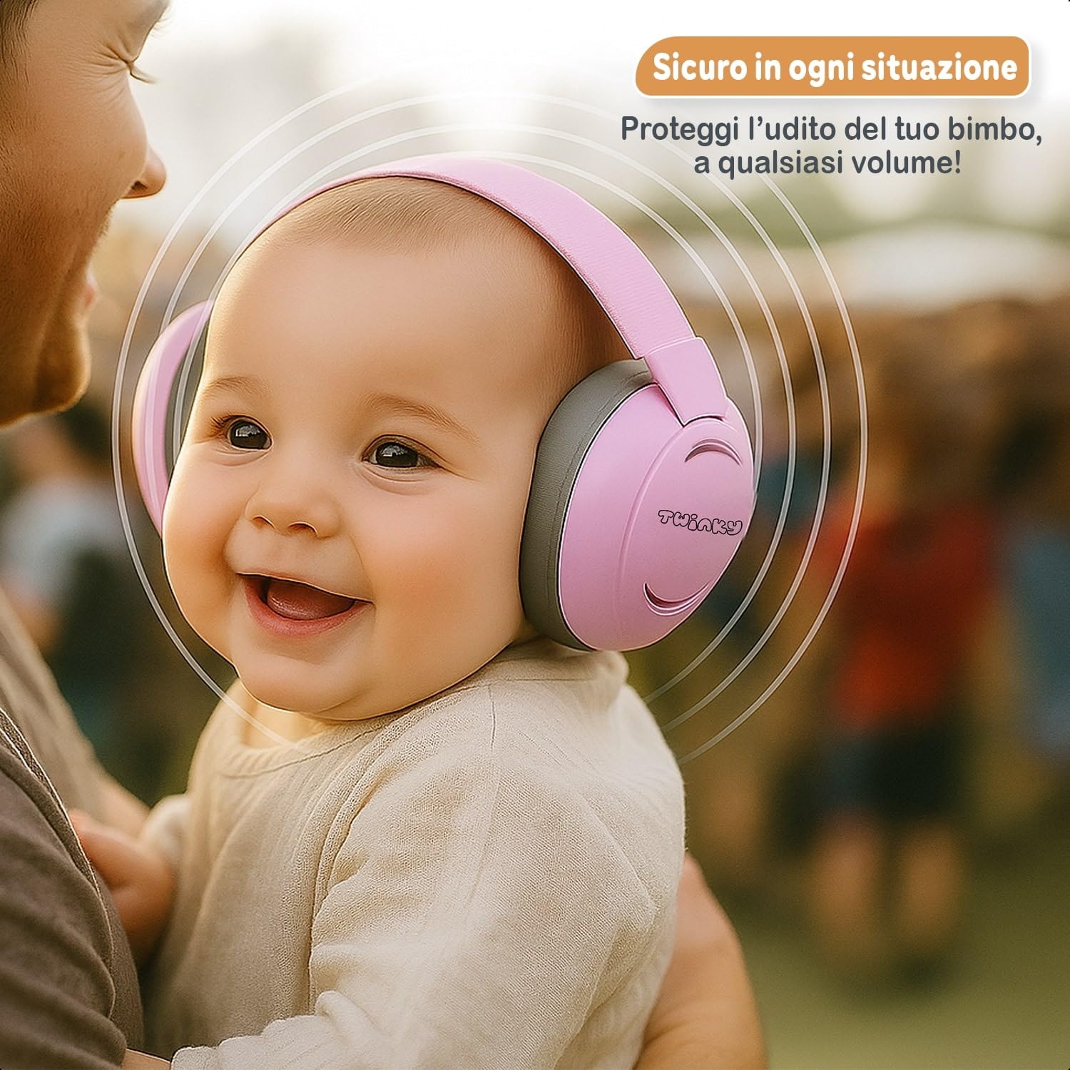 Twinky Cuffie Antirumore per Neonati e Bambini 0–36 Mesi – Cuffie Protettive Regolabili e Confortevoli – Baby Ear Muffs per Protezione dell’Udito e Sonno Migliore