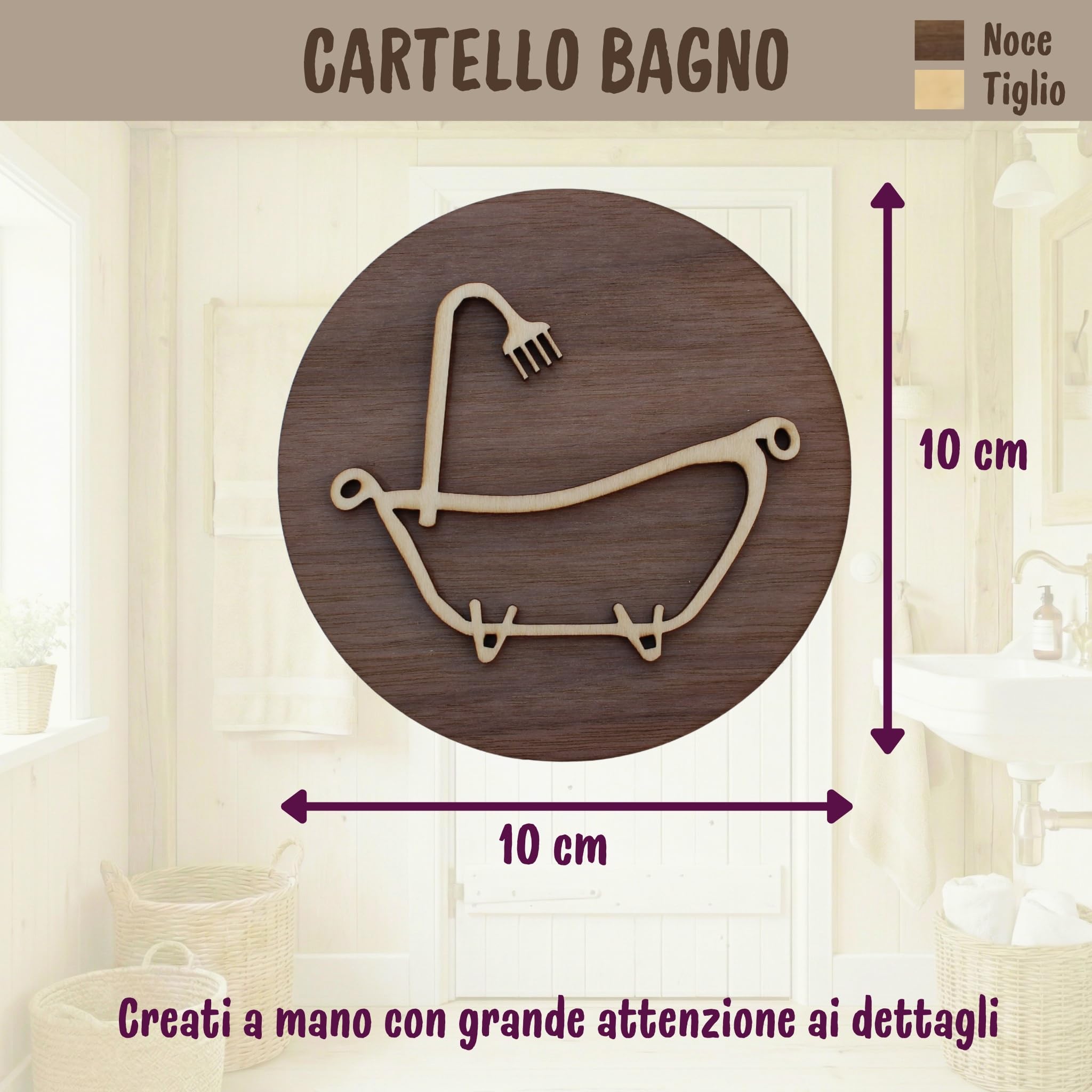 Cartello Toilette in Legno, Targhette Bagno Uomo Donna, Adesivi Bagno Decorativi Artigianali (Bagno)