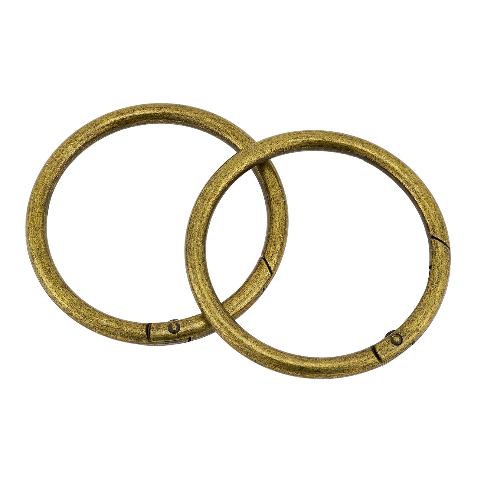 DEVPSISR 15pcs Trigger Spring O Rings Round,Metal Keychain Ring Round Carabiner Clips for Keyrings Buckle, Bags,Purses
