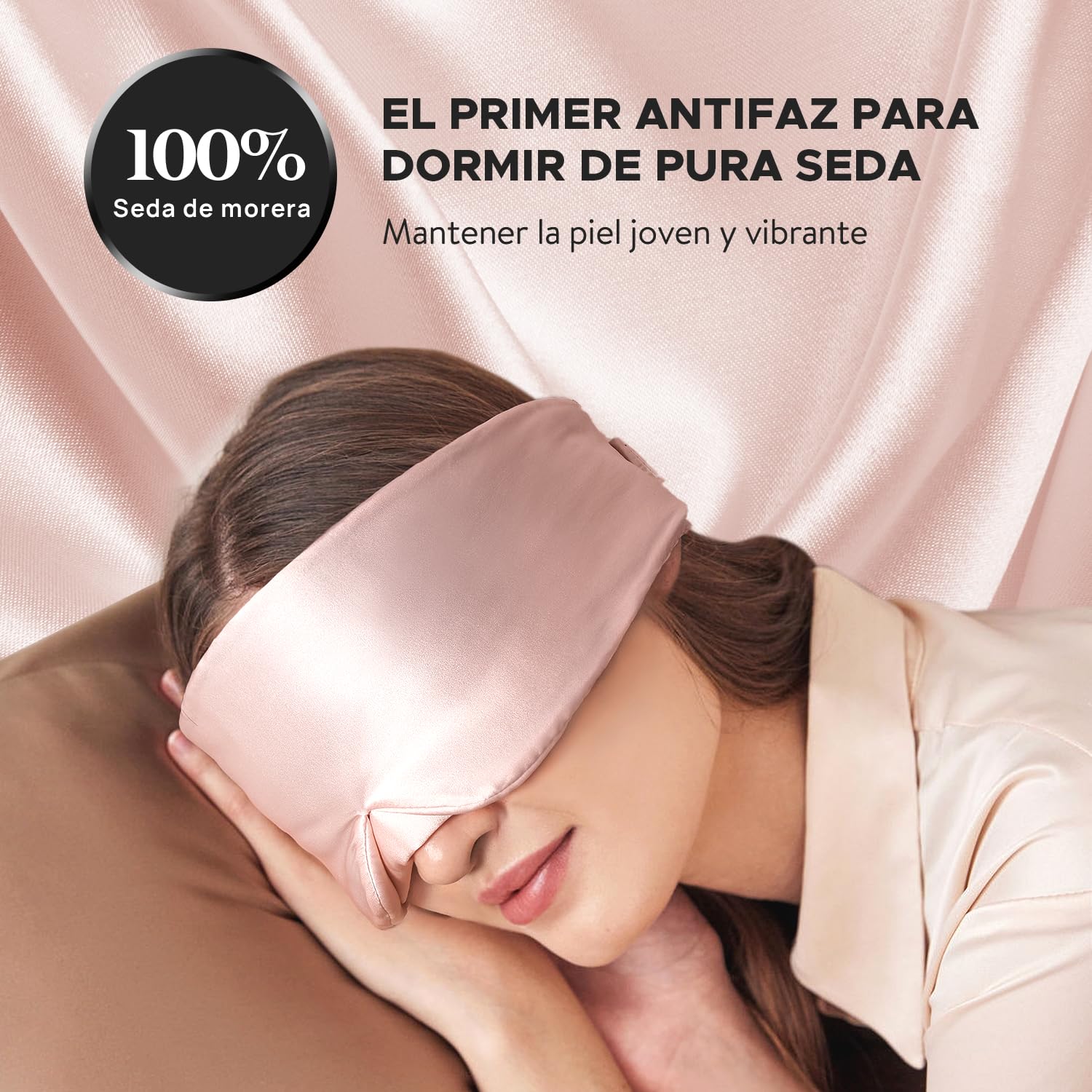 LitBear Antifaz para dormir de seda, antifaz para dormir para mujeres y hombres, 100% seda de morera pura, 22 mommes, cara abrazando la cara acolchada de seda protección ocular para dormir con cinta