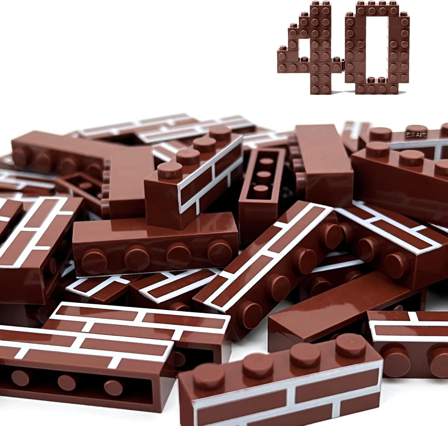 200PCS Classic Wall Building Bricks 1x4 Brown Color, Compatible with Lego Part, ABS material, Creative Building Sets for Home, School & DIY STEM Projects, Construction Toy for Kid Age 6 7 8 9 10 11 12