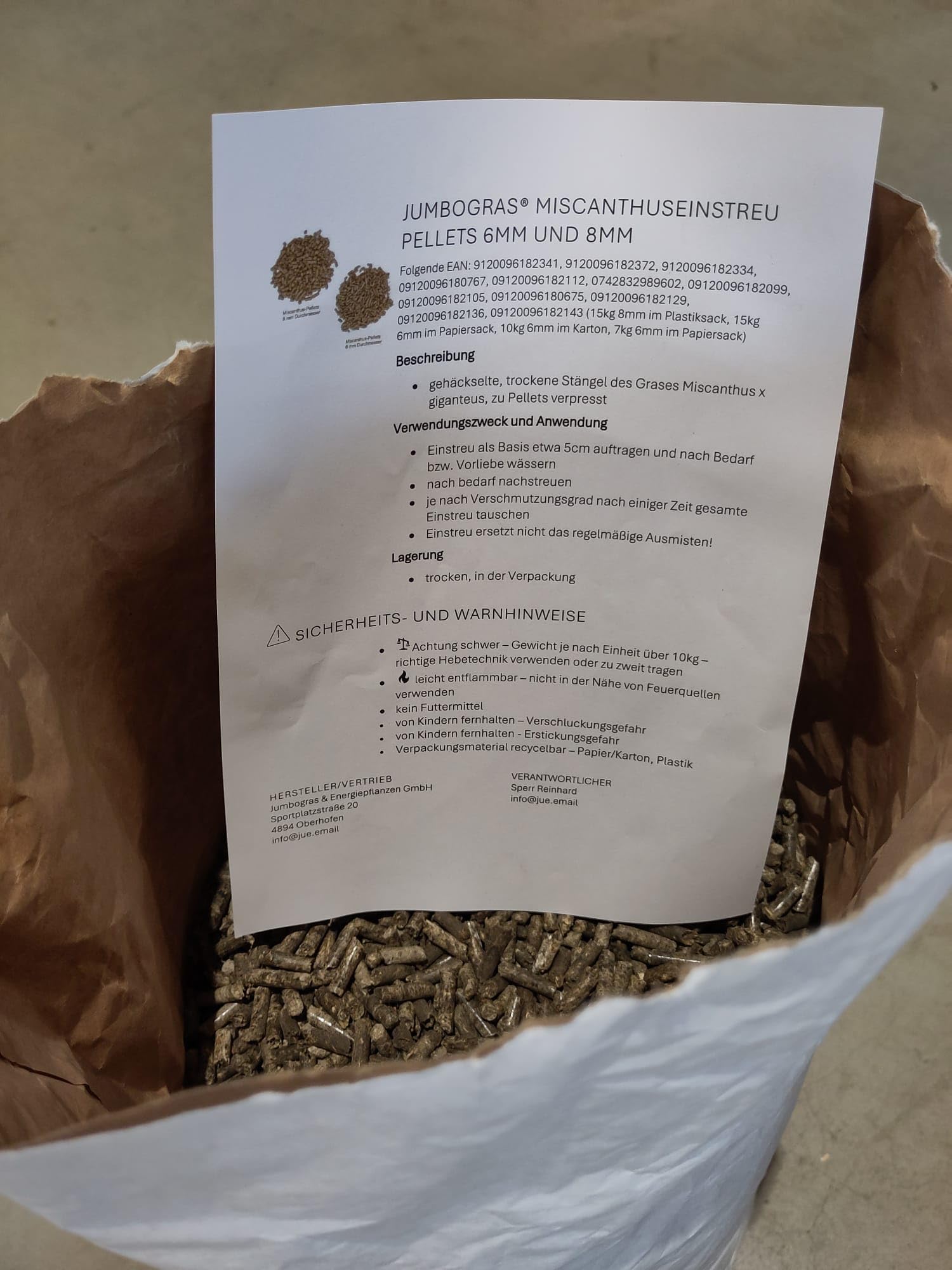 Jumbogras Kleintier-Einstreu Pellets aus Miscanthus/Elefantengras für Hasen Kaninchen Maus Vogel Meerschweinchen - Kleintierstreu/Hamsterstreu statt Stroh- u. Hobelspäne für Käfig & Stall (2x15 kg)