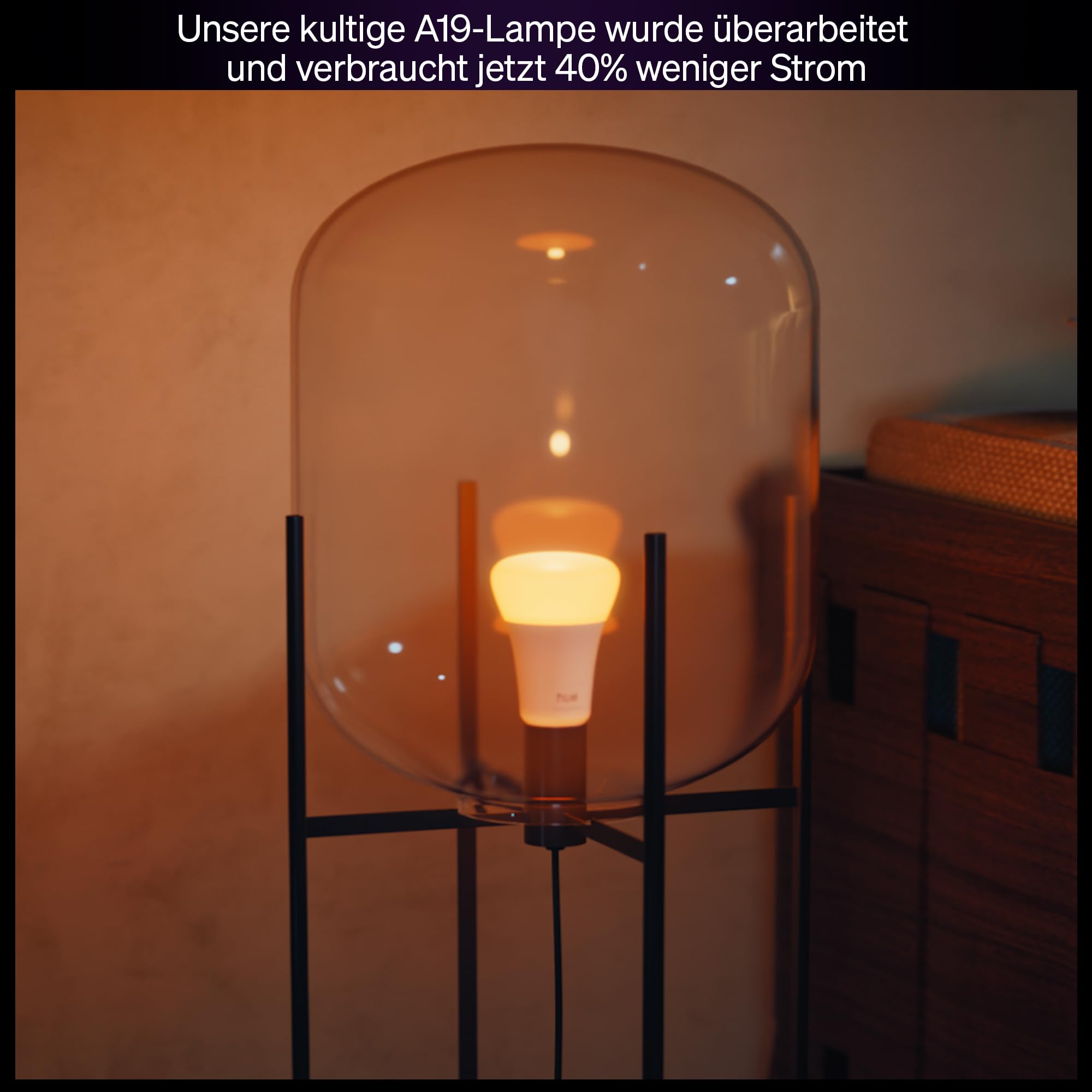 Philips Hue Smart LED A60 Lampe, Weiß und Color Ambiance, E27 Fassung, 6W, Vollspektrumlicht 1000K-20000K, 810 Lumen, dimmbar, kompatibel mit Alexa, Google Assistant und Apple Home, 4er Pack