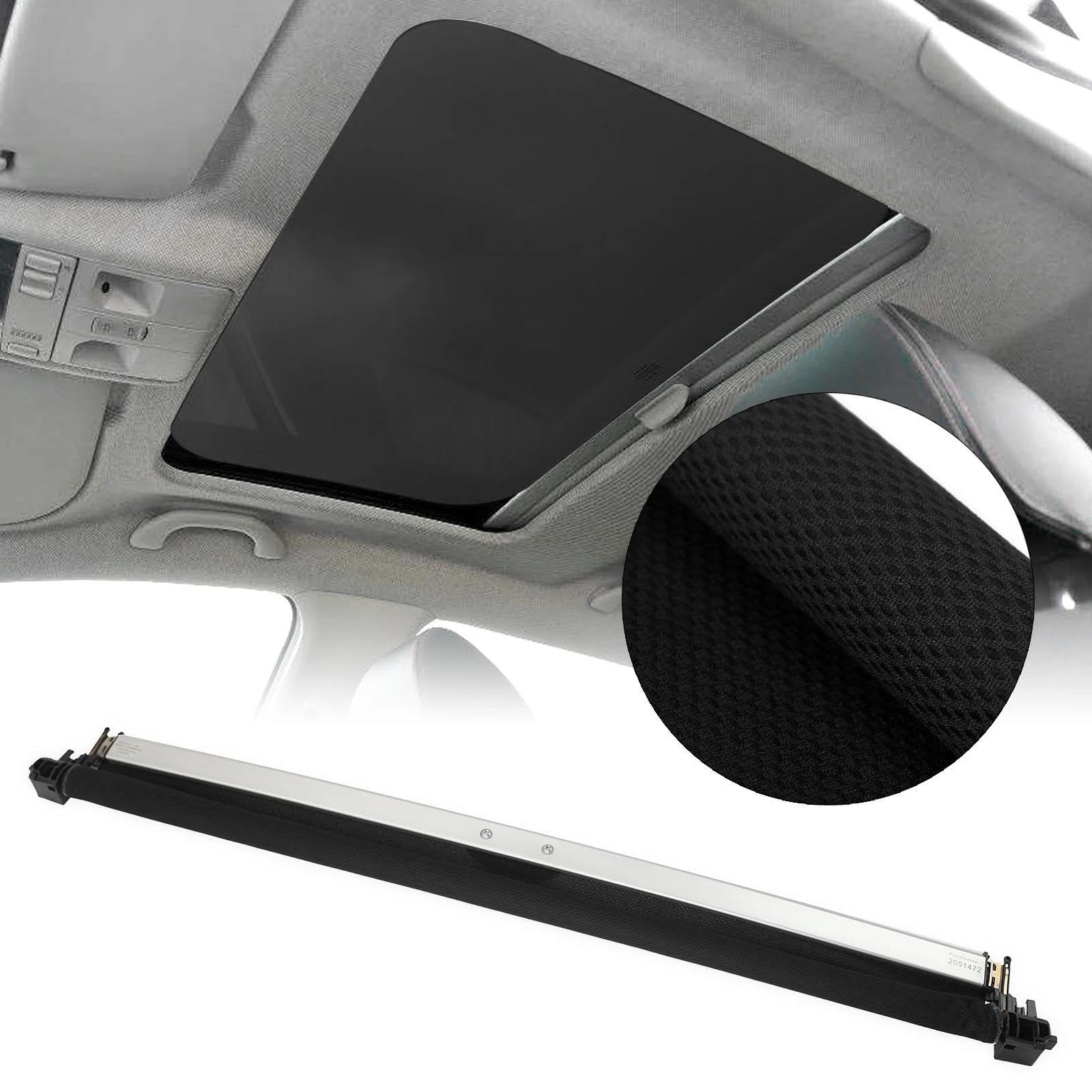 Parasol Coche 6J0877307AK1 Cubierta Cortina Parasol Techo Solar Coche Persiana Enrollable Ventana Techo Solar 6J0877307 para Seat para Ibiza ST 2009-2017 Coche Sun Shade Parasoles(Negro)