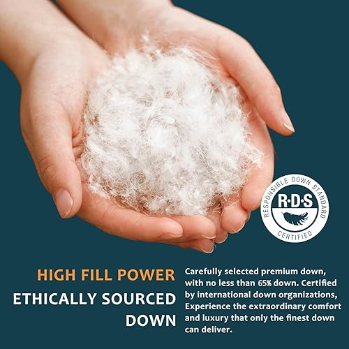 Miniatura 3 de Edredón de lujo de fibra de plumón tamaño Queen, relleno de edredón para todas las estaciones con alta potencia de relleno, pesado y esponjoso,