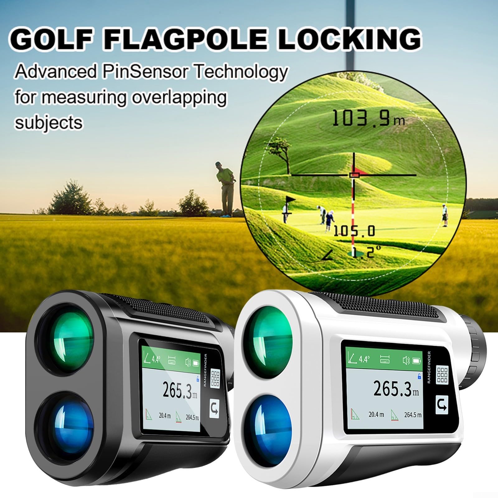 Telémetro Golf Caza 600m 6X Aumento Voz