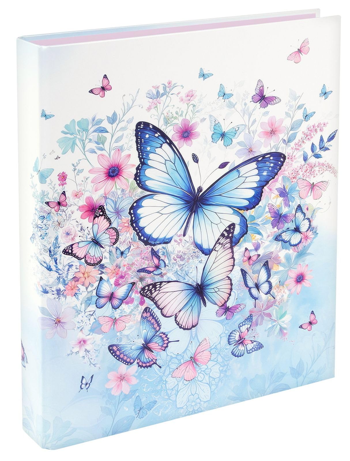 goldbuch 37 133 Ring Binder Butterfly Garden Folder Dimensions 26 x 32 x 4 cm Cover Art Print Binder with 2-Ring Mechanism Made of Metal Ring Binder DIN A4 Butterfly Motif Blue White