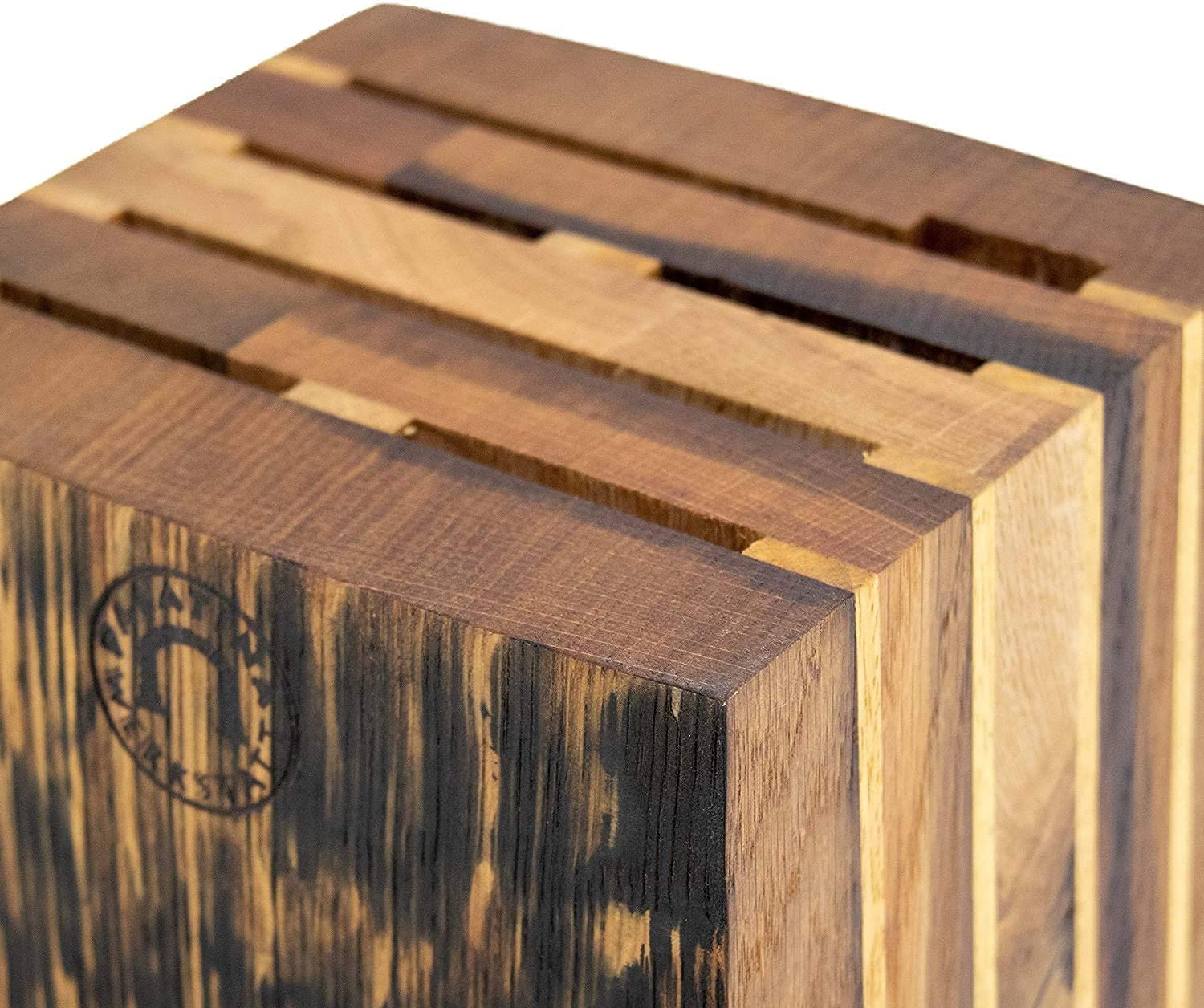 Palatina Werkstatt Kai Wasabi Black Set di 4 Coltelli da Cucina + Ceppo in Rovere Fatto a Mano