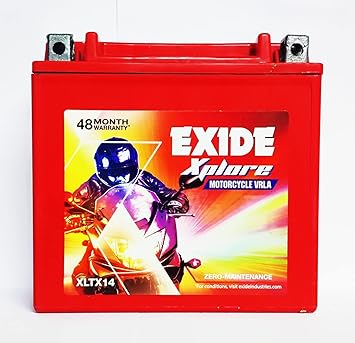 Exide XL-TX-14 (ET-X-14) 12V, 12ah Battery for Royal Enfield Interceptor 650, Continental GT 650, Harley Davidson, kawasaki ER 650
