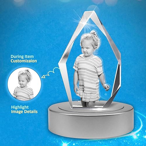 Miniatura 2 de HAN'S LASER Foto personalizada en cristal 3D, diseño de iceberg, para día de San Valentín, aniversario, cumpleaños, regalos para parejas para mujer,