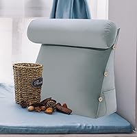 Vista 21 de Triangular Reading Pillow Wedge Headboard Back Support Pillow for Sitting up in Bed Daybed Bolster Backrest Couch Sofa Corner Cushion Medium Velvet