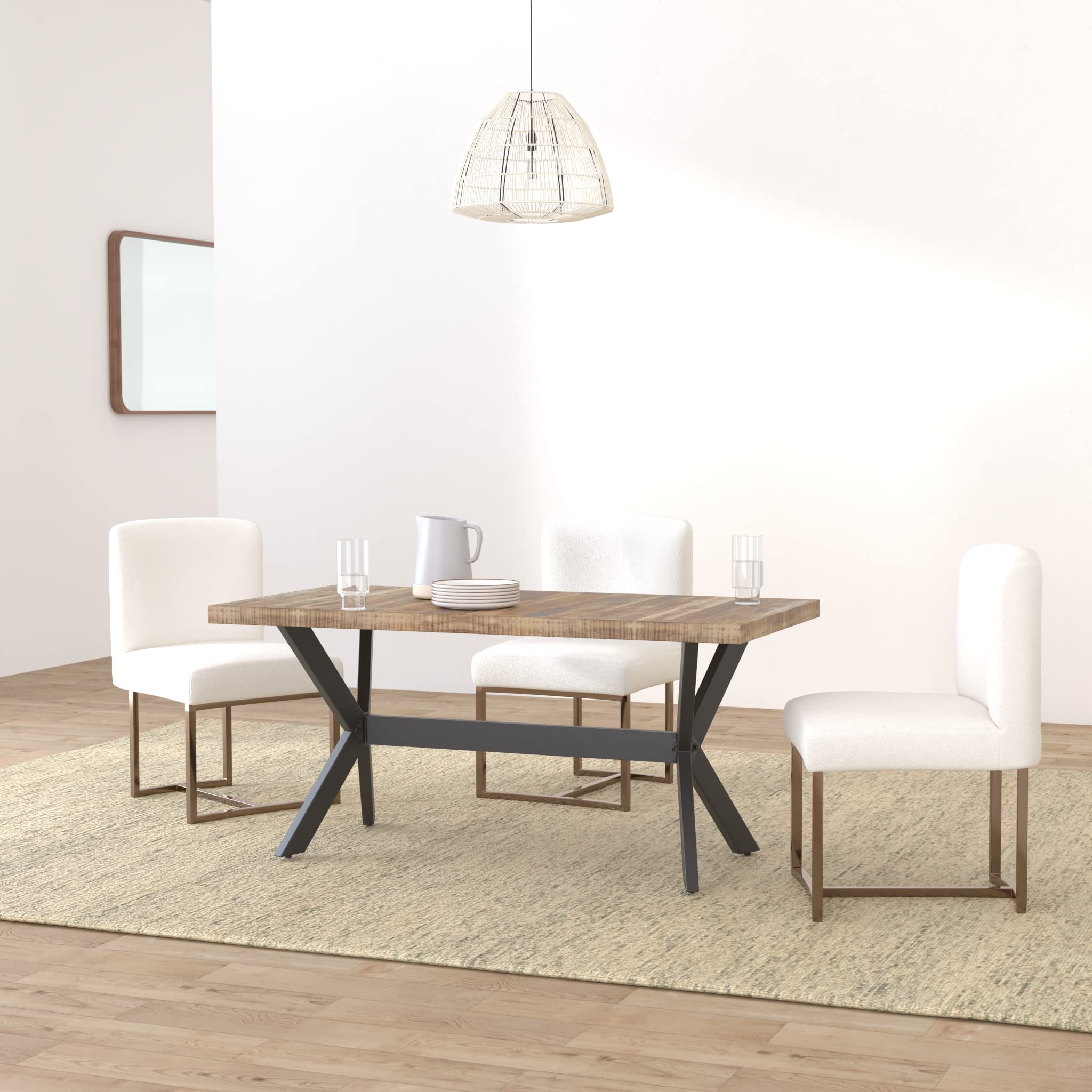 vidaXL Brut Table à Dîner Table de Salle à Manger Table de Repas Table de Cuisine Meuble de Cuisine Maison 160x80x75 cm Bois de Manguier Massif