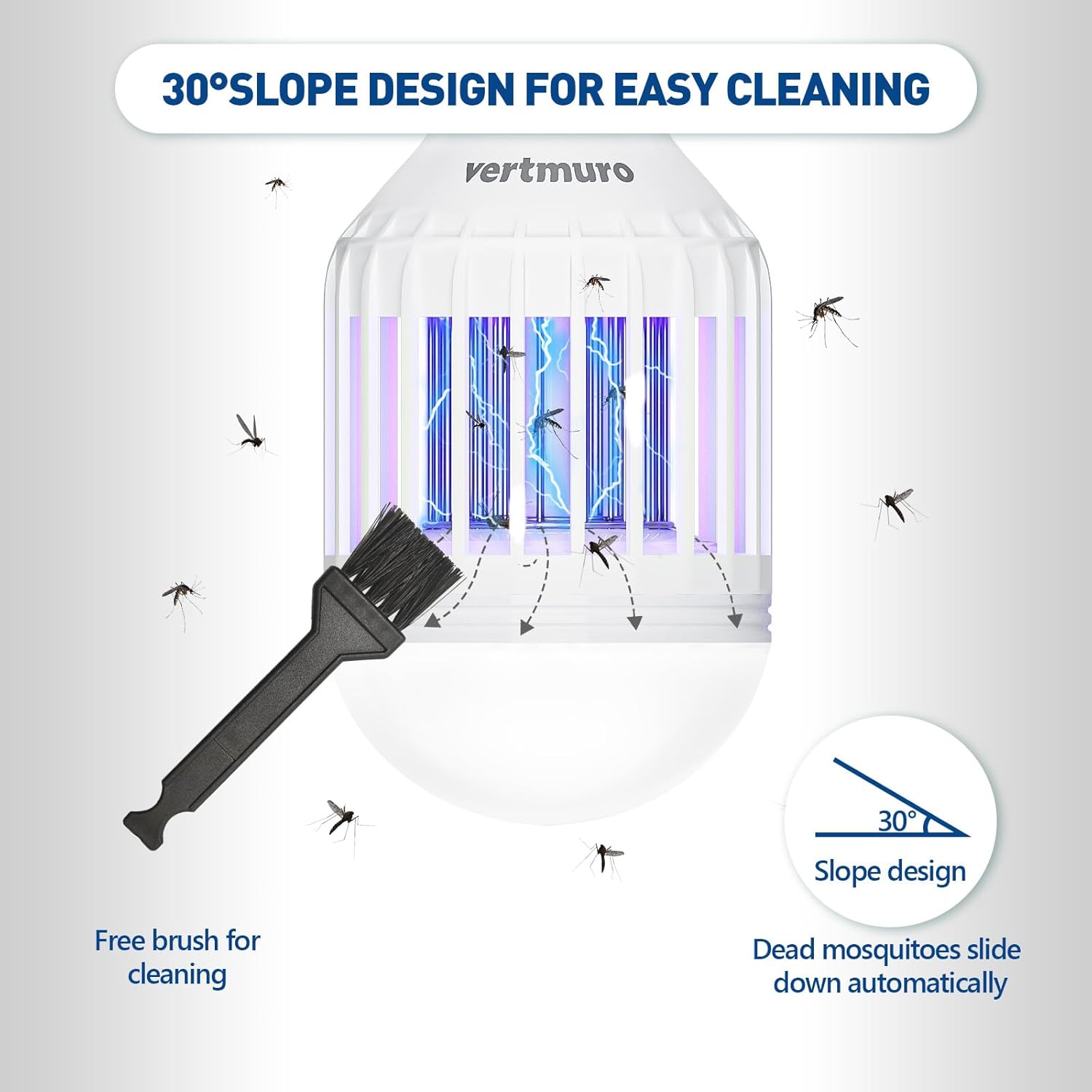 Bug Zapper Light Bulb, 2-in-1 Indoor Electric Mosquito Killer Lamp with UV LED Light, Fly Insects Trap for Home Entryway Balcony Patio(3 Pack)