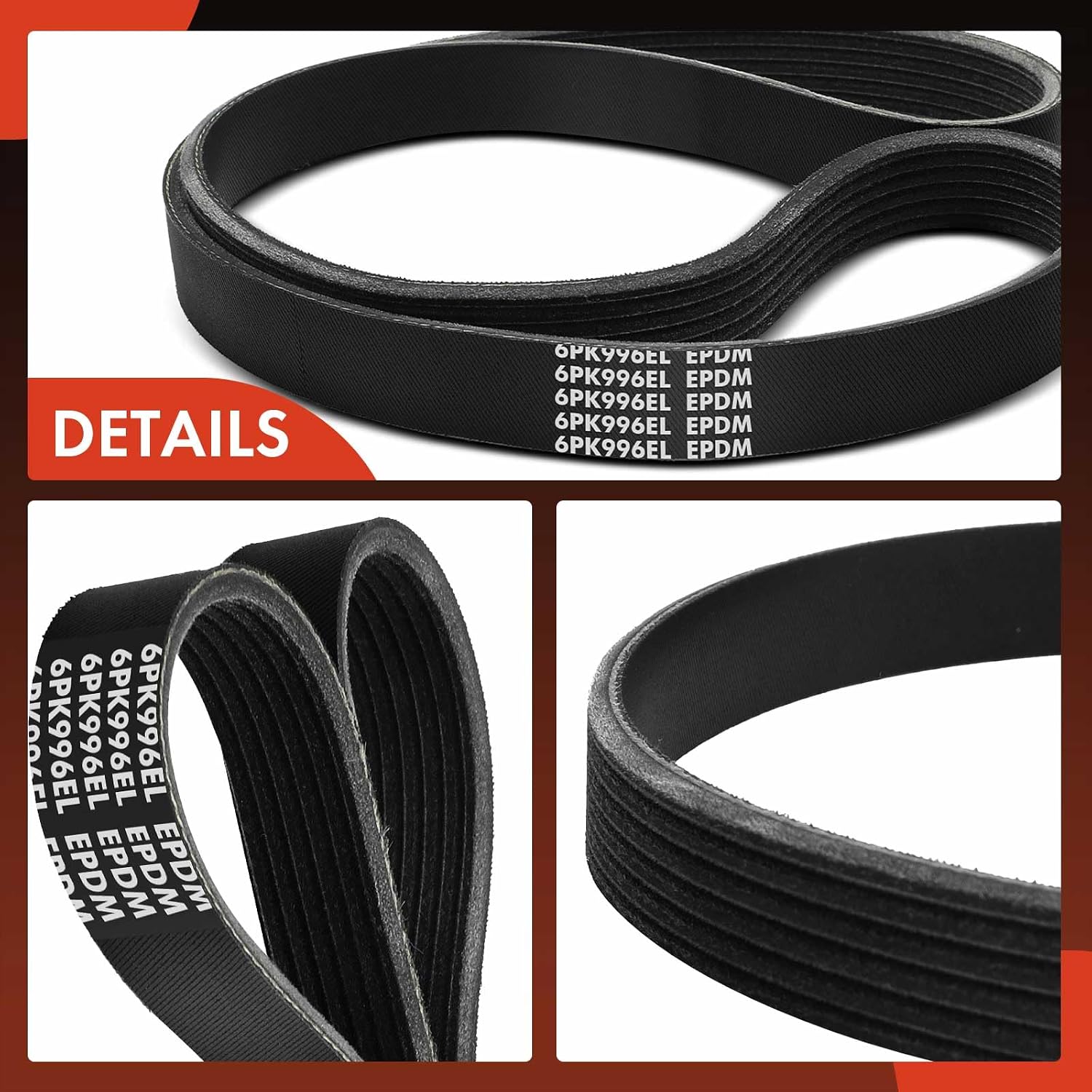 A-Premium 39.221 In Stretch Fit Serpentine Belt for Ford Escape 2017-2019 1.5L, Fiesta 2014-2019 1.6L, Accessory Drive, Installation Tool Required
