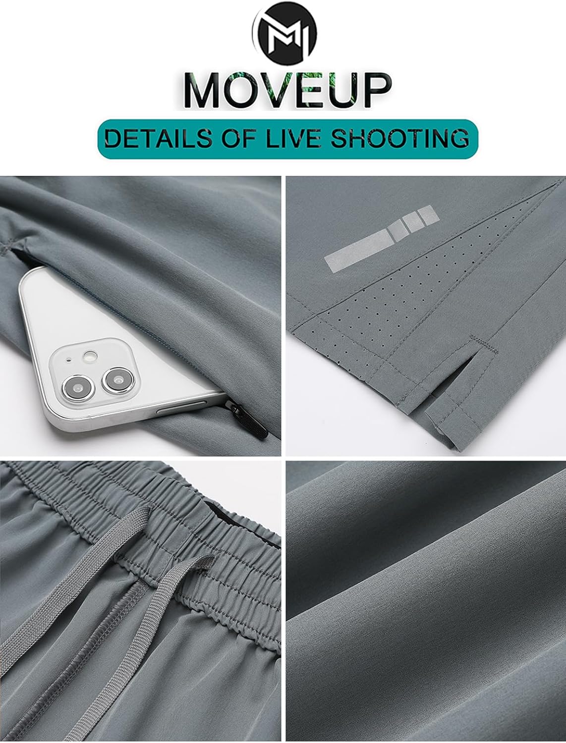 Men's Athletic Running Shorts Quick Dry Workout Shorts Lightweight Sports Gym Basketball Shorts Hiking