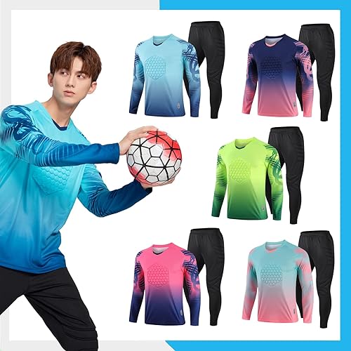 Miniatura 5 de TOMIYO Custom Goalie Jersey Soccer for Adult Kids Goalkeeper Jersey Personalized Long Sleeve Shirt Uniform with Name Team