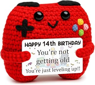 Busy Gaming Life 2026 아들 딸을 위한 재미있는 14번째 게이머 생일 선물, 남아를 위한 14번째 생일 장식, 십대 소년 십대 소녀를 위한 14세 선물, 십대 소년을 위한 긍정적인 수제 크로셰 선물