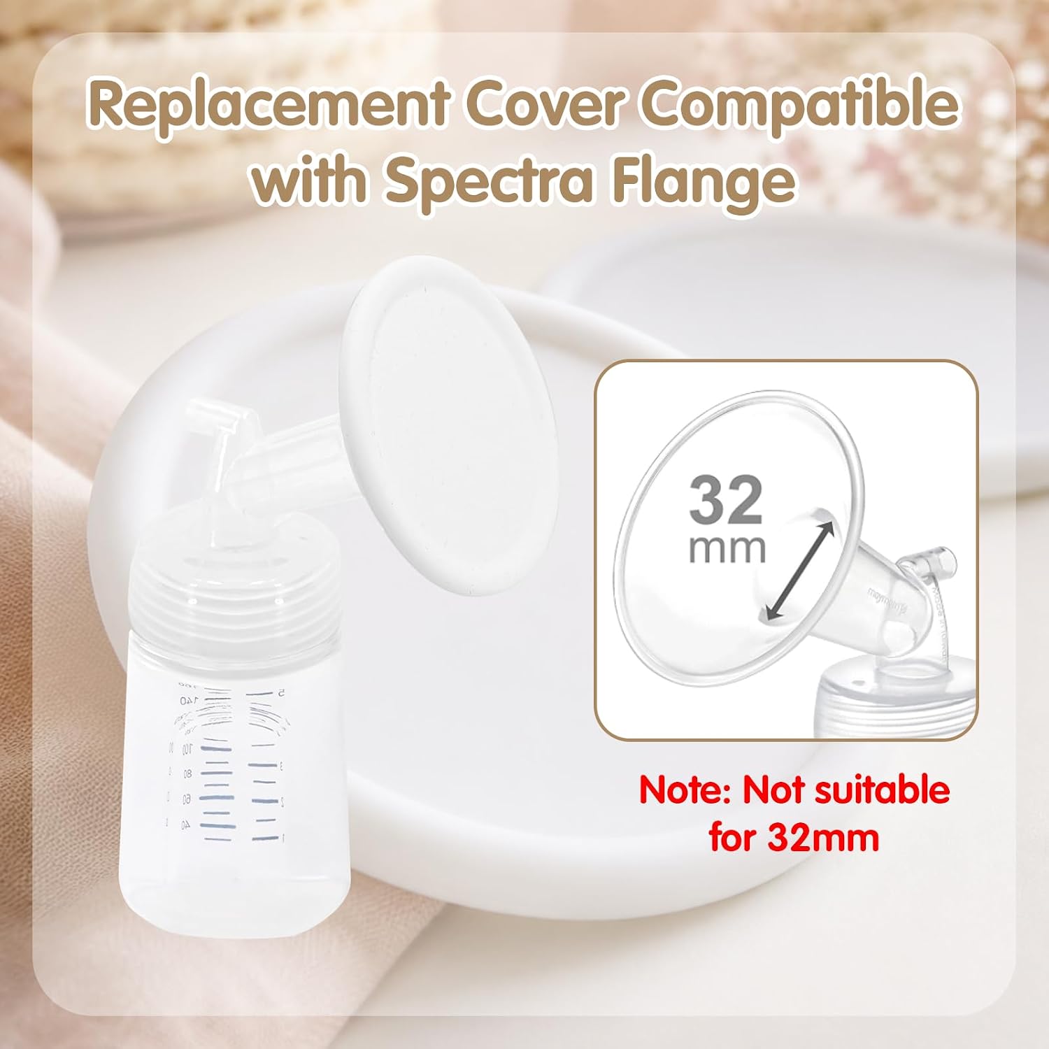 2Pcs Silicone Breast Pump Covers for Spectra Flange image 2