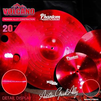 PD Titanium Color Cymbals Set – 7-Piece Drum Cymbal Pack for Acoustic Kits – Red/Blue/Black – Lightweight, Durable & Stage-Ready – Direct from Manufacturer (Red)