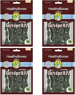 UrbanX HealthyBones Original Natural Dog Dental Care Mint Snacks Oral Health Dog Food for Saint Bernard and Other Large Working Dogs, 60 Count