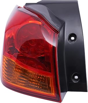 Left Driver Rear Tail Light Assembly for Mitsubishi Outlander Sport ASX 2011-19 Taillight, Tail Lamp Replacement, Halogen Lighting Assemblies Red Yellow Lens OEM 8330A689Outer, Rear Left