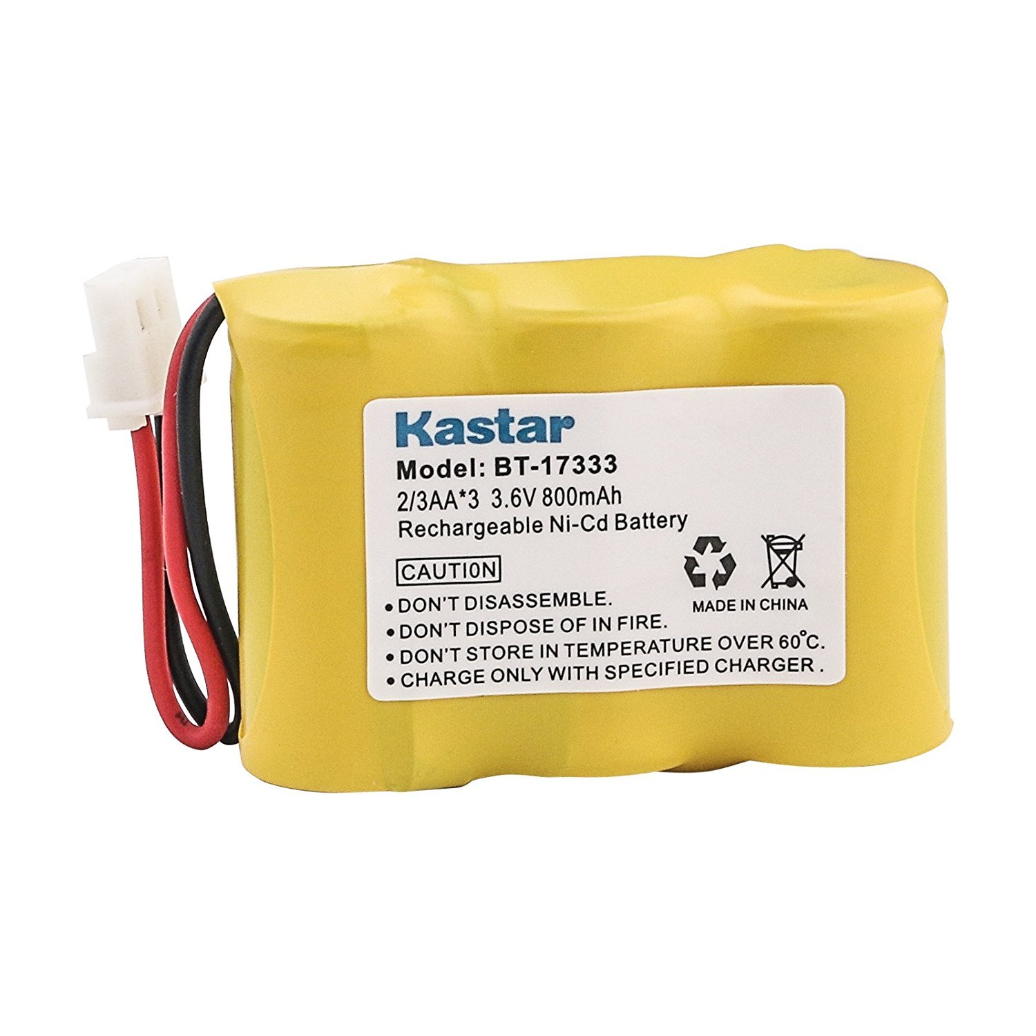 Kastar BT-17333 BT-27333 Cordless Battery (1 Pack), Ni-MH 3.6V 800mAh, for BT163345 BT263345 CS2111 CS5121 AT&T 89-1332-00-00 Sanyo CLT3500 Radio