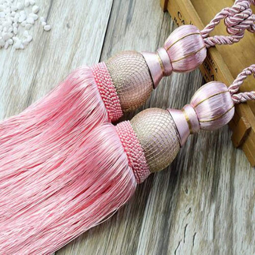 LIJUCAI 2 pièces Paire Accessoire de Rideau Suspendu Ceinture Boule Rideau Gland Embrasse Rideau Accessoires décoration, Rose