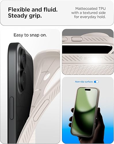 Vista 284 de Spigen Liquid Air - Funda diseñada para iPhone 13 Pro Max (2021), color negro mate
