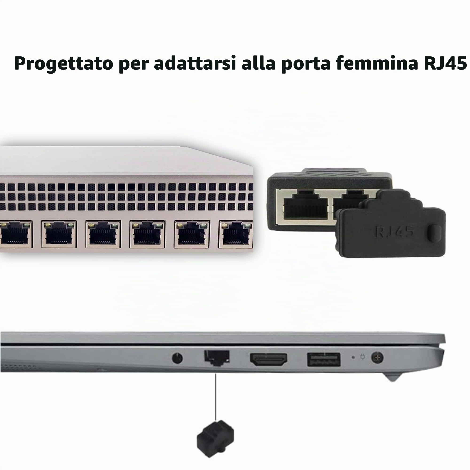 10 Pezzi Tappi Antipolvere RJ45 In Silicone – Proteggi Porte Ethernet Su Switch, Router E Media Converter - 3