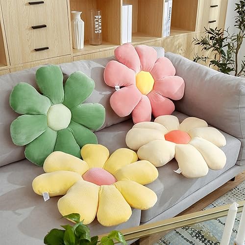 Miniatura 3 de Almohada de suelo de flores, cojín de asiento de margarita, bonita decoración de habitación para niñas, felpa de flores para leer y descansar,