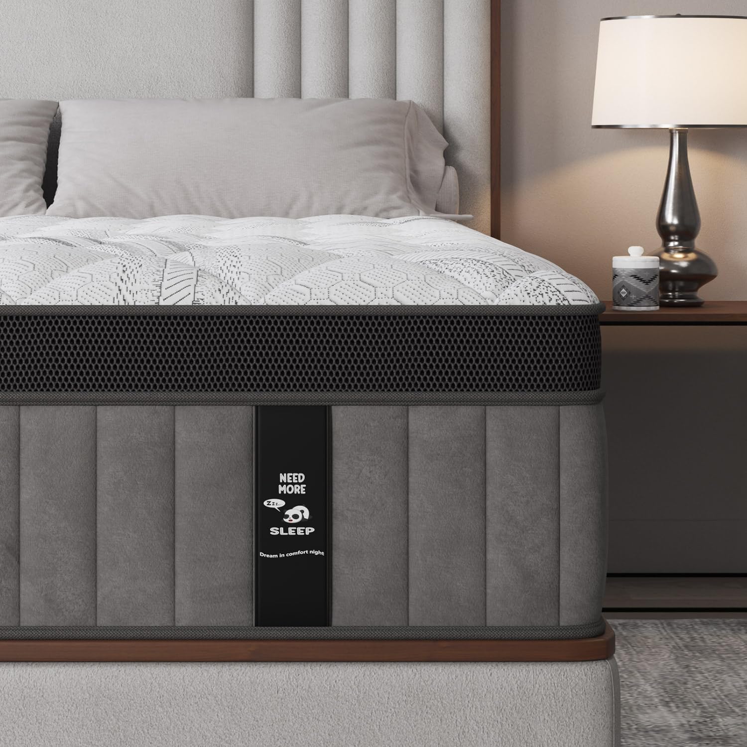 King Size Mattress, 12 Inch King Hybrid Mattress with Medium Firm Gel Memory Foam & Individually Wrapped Pocket Springs, Upgraded Zoned Support, Motion-Isolation & Pain Relief,CertiPUR-US Certified