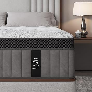 Queen Mattress 12 Inch, Hybrid Mattress Queen Size with Pocket Springs & Memory Foam, Medium Firm with Cooling Top Layer, Motion Isolation & Pressure Relief, Mattress in a Box, CertiPUR-US Certified