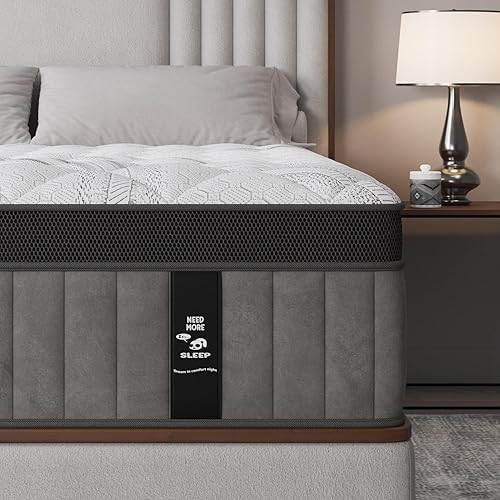 King Size Mattress, 12 Inch King Hybrid Mattress with Medium Firm Gel Memory Foam & Individually Wrapped Pocket Springs, Upgraded Zoned Support, Motion-Isolation & Pain Relief,CertiPUR-US Certified