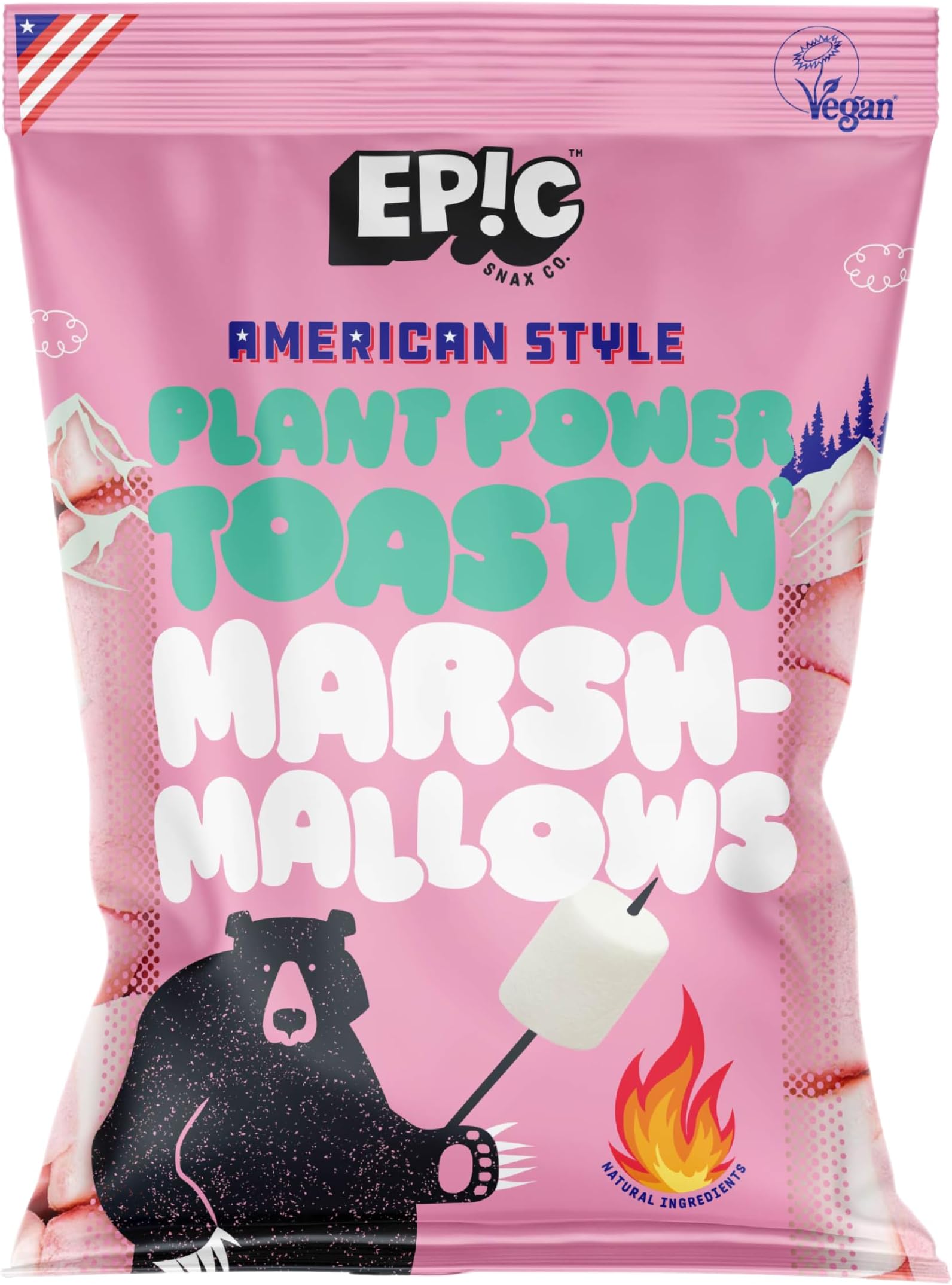 EPIC SNAX CO American Style White Plant Power Toastin’ Marshmallows Gluten Free & Vegan Friendly Perfect for Toasting 200 g (Pack of 1)