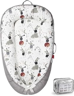 Baby Lounger - Breathable & Soft Baby Nest, Portable and Lightweight Tummy Time Lounger for Home and Travel, Ideal Newborn Babies Essentials Baby Shower Gifts