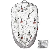 Vista 1 de Tumbona para bebé, nido de bebé transpirable y suave, portátil y ligera, tumbona para el hogar y viajes, ideal para bebés recién nacidos, regalos