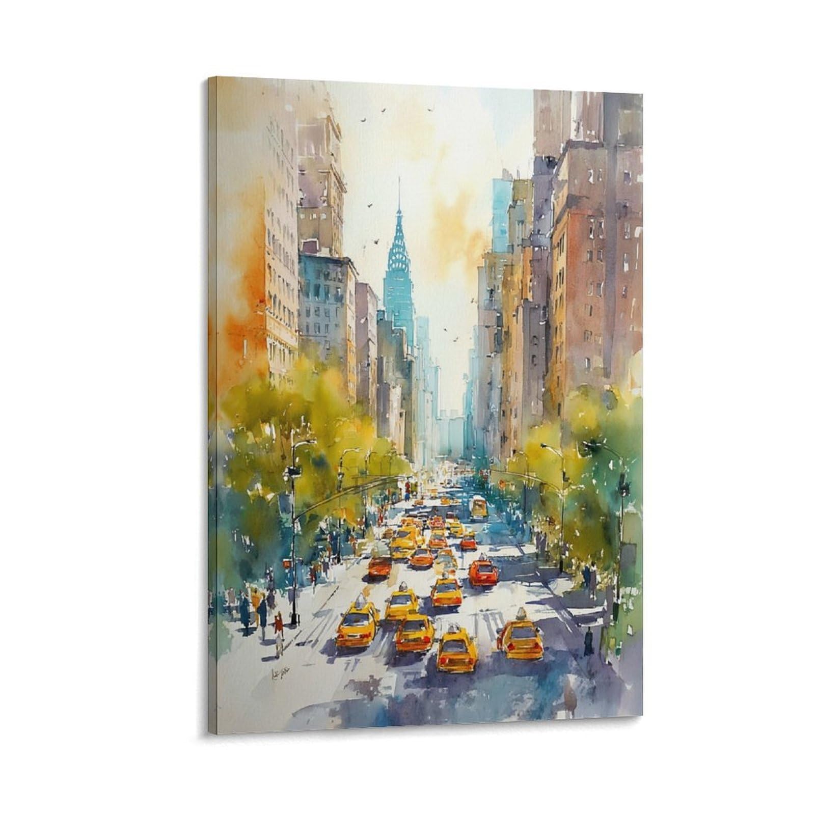 XWYMXZ Pennsylvania City 24x36inch(60x90cm) Vintage Travel Poster Watercolor Canvas Art