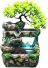 Indoor Tabletop Fountains,Tabletop Fountain Waterfall with Lights, Small Rockery Water Fountain Artificial Tabletop Decoration USB