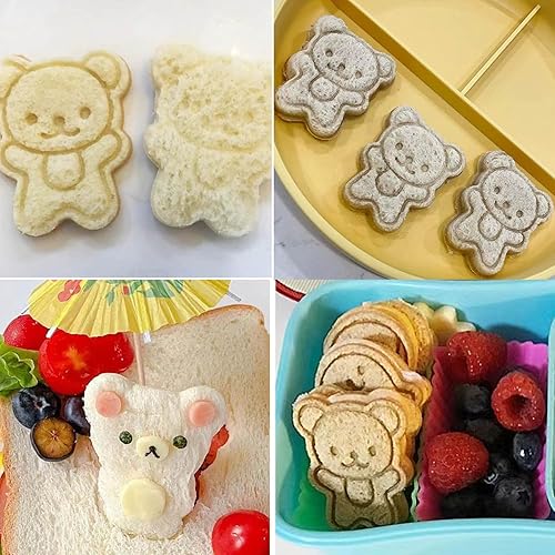 Cortador de sándwiches para niños, 4 piezas (tamaño pequeño de 2 pulgadas), cortador de pan para sándwiches, juego de cortadores de galletas,