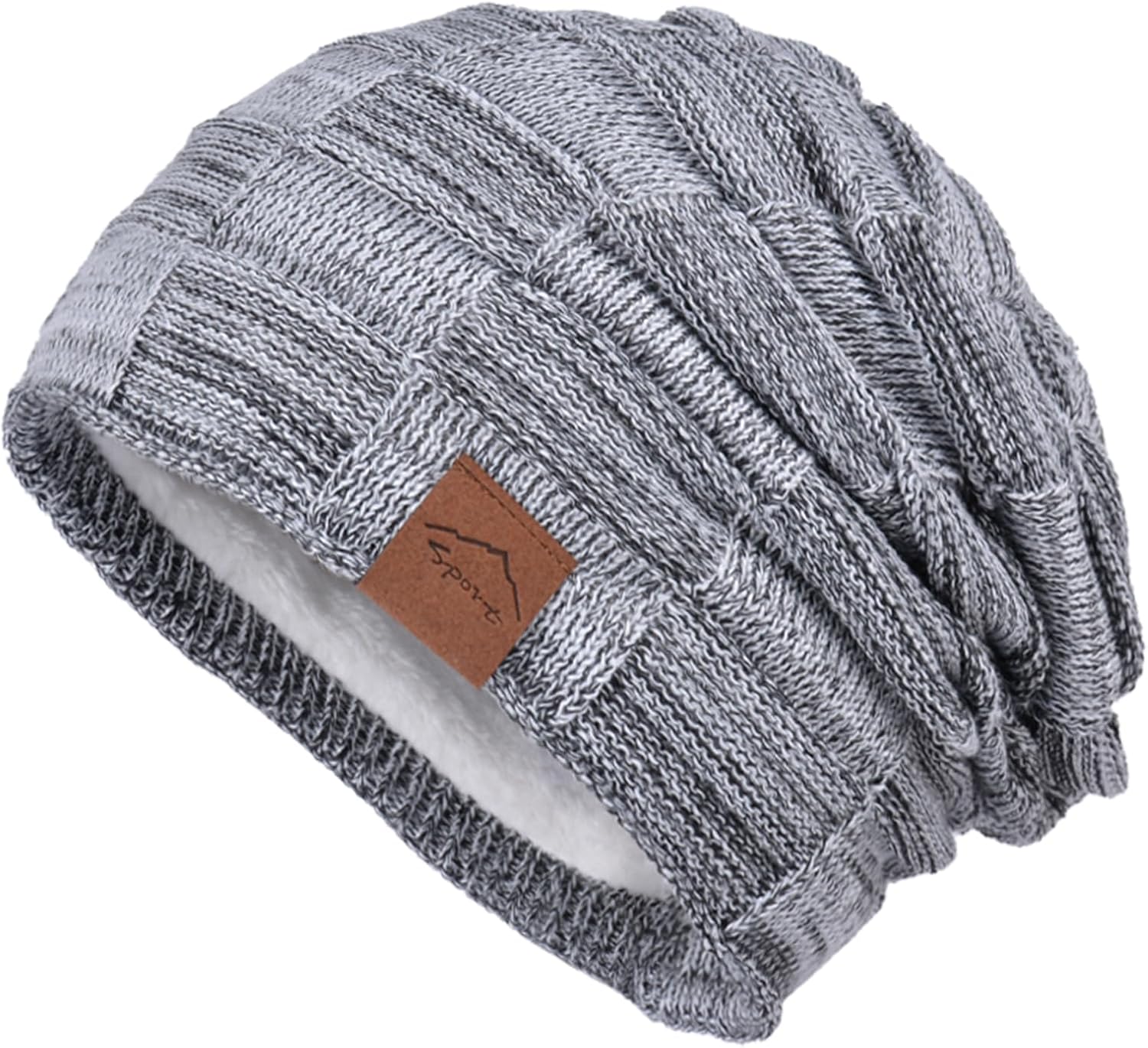 meioro Slouchy Beanie Hat for Men Women Warm Winter Hats Soft Fleece Lined Beanies Knit Thick Unisex Skull Cap