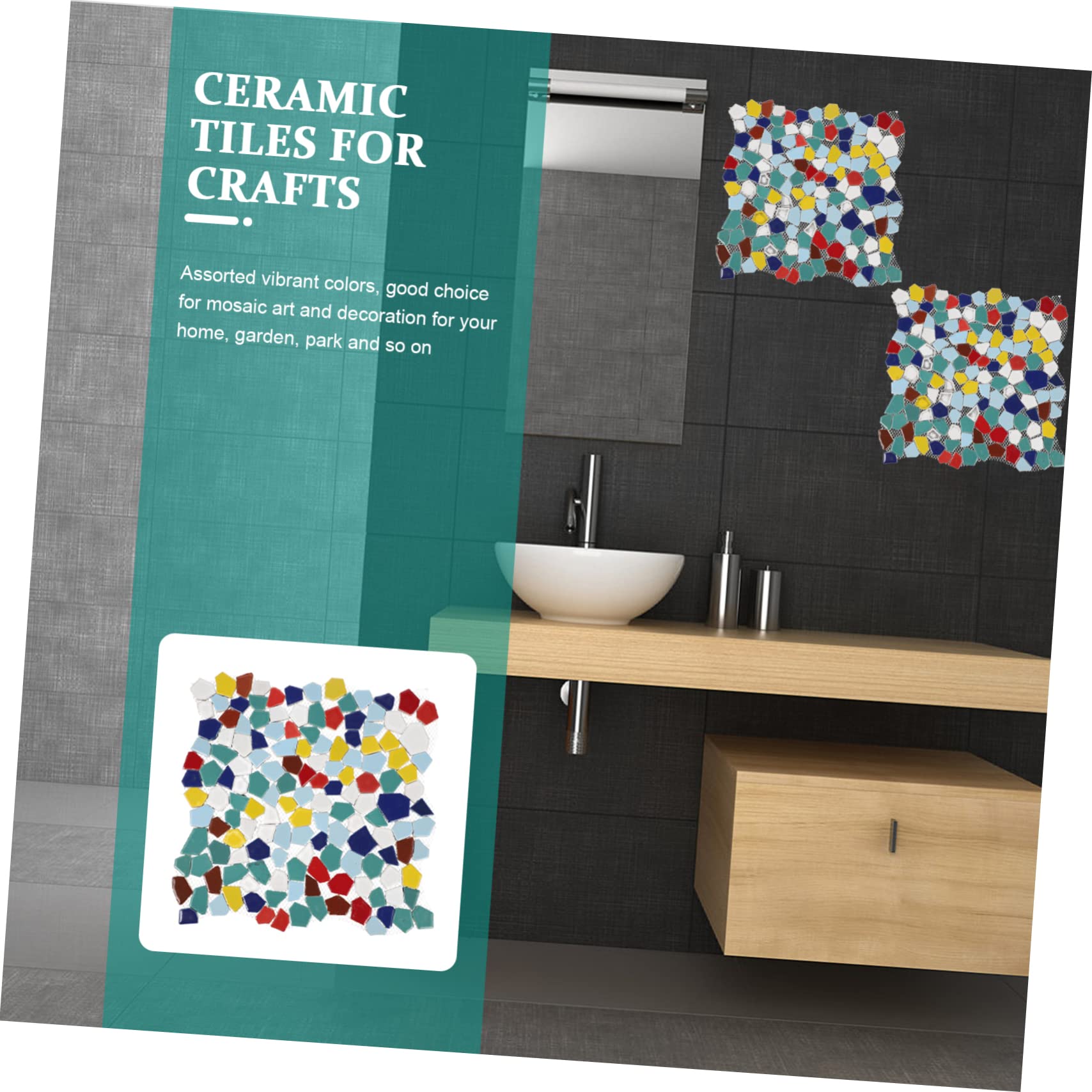 Anneome Piastrelle Mosaico in Ceramica Irregolari per Arte e Fai da Te, Spigoli Precisi, Design Delicato e Colori Brillanti