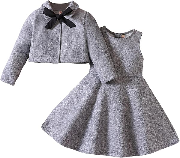 JiAmy Vestido Niña con Cárdigan