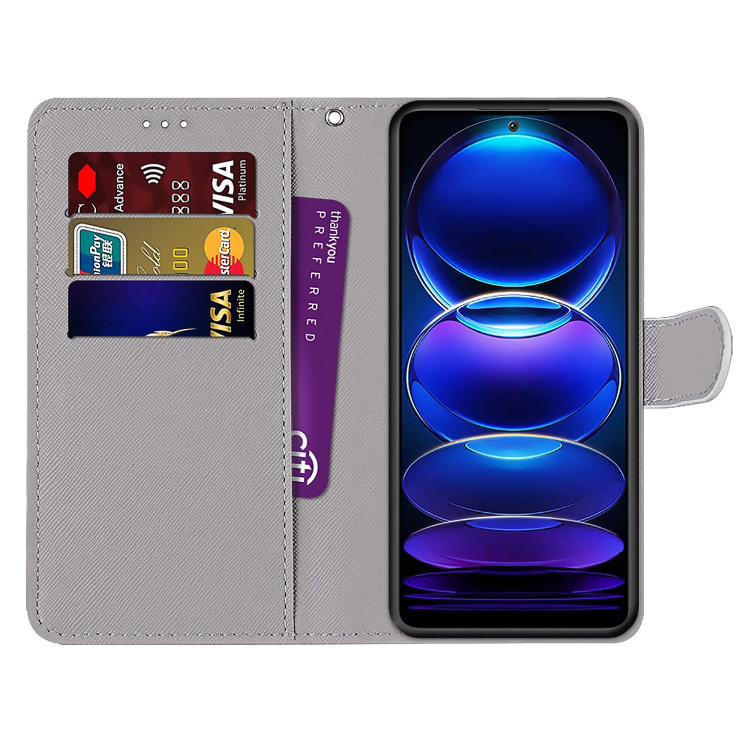Custodia Portafoglio Xkladz In Pelle Per Xiaomi Redmi Note 12 5G / Poco X5 5G: Disegno Cielo Stellato Colorato