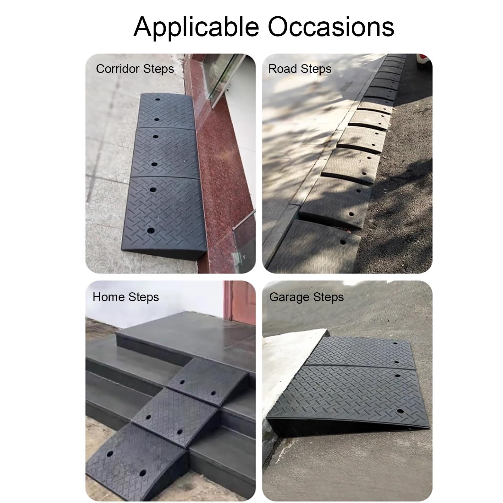 Rubber Curb Ramp, Portable Heavy Duty Driveway Curb Ramp for Sidewalk Loading Dock Cars Wheelchairs Motorcycle Trucks Scooter Lawn Mower(60 * 12 cm/23.6 * 4.7 in)